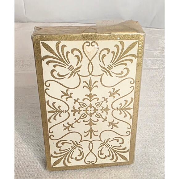 Vtg. Plastic Coated High Quality Playing Cards Golden Edge Never Opened In Pkg. - Picture 2 of 3